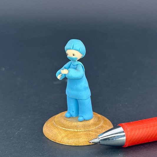 Dollhouse Miniature – Medical Figure on Wooden Base