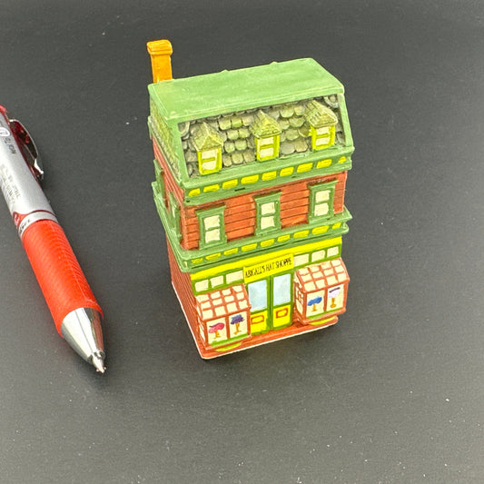 Dollhouse Miniature – Three-Story Brick Building with Shopfront toy