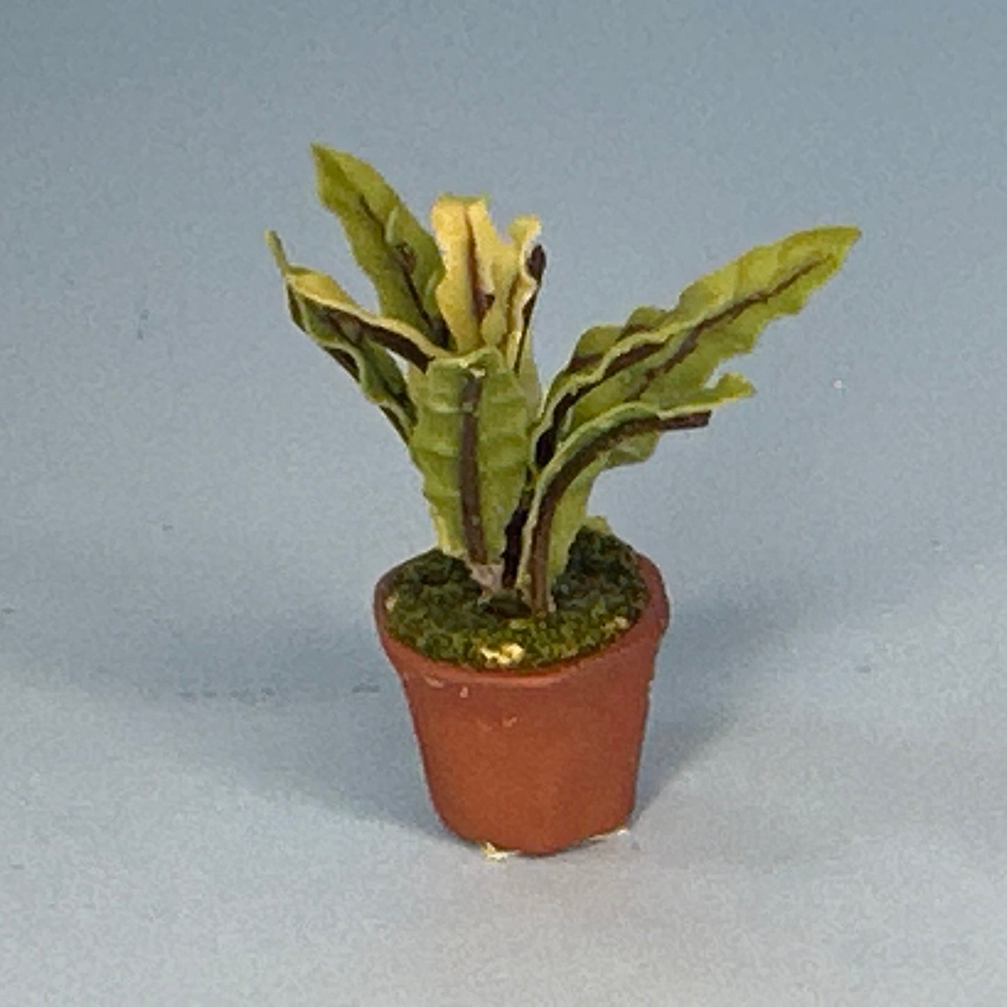 House potted green houseplant plant pot for dollhouse miniature 1:12 scale forever garden PLN18