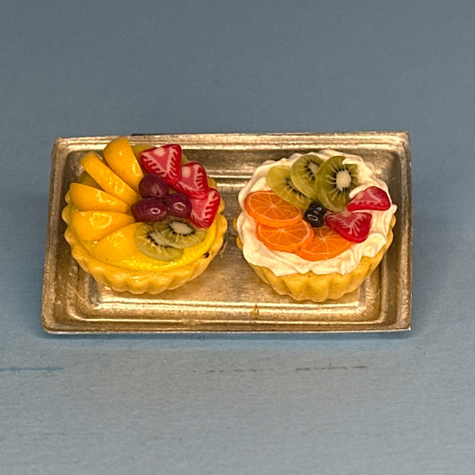 Set of 2 Miniature Fruit Tarts – 1:12 Scale