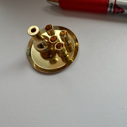 Brass 1:12 Scale Metal Jug Set with 4 Cups on Golden Tray