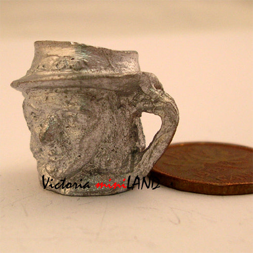 COMPL. ANGLER CHAR. MUG 3/4"H unfinished DIY metal miniature for dollhouse - Do it yourself