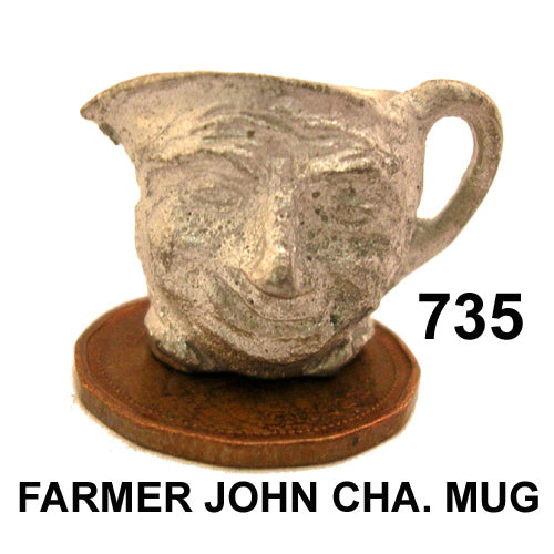 FARMER JOHN CHA. MUG 1"H unfinished DIY metal miniature for dollhouse - Do it yourself