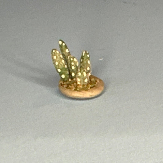Miniature Handmade Cactus in a Shallow Pot – 1:12 Scale
