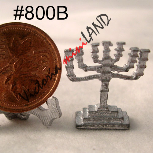 MENORAH unfinished DIY metal miniature for dollhouse - Do it yourself