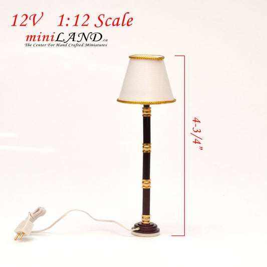 Clearance sale  - Dollhouse Miniature floor Lamp light 1:12 Scale 12v