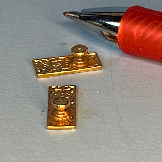 Golden Round Door Handles – Set of 2 – Dollhouse Miniatures 1:12 scale