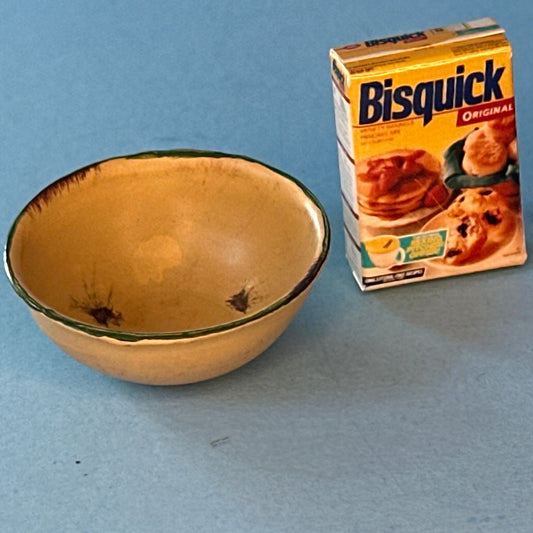 Miniature Bisquick Pancake Mix Box with Bowl for Dollhouses Acc2951 Z08 1:12 scale