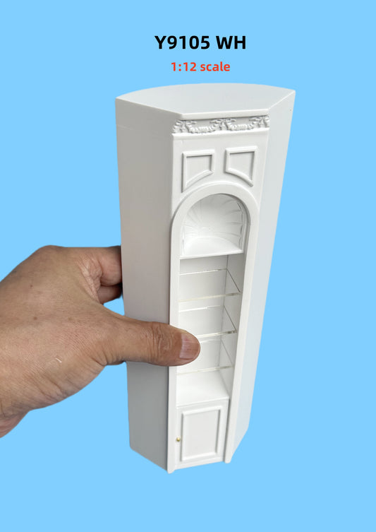 White MANOR CORNER UNIT - 2.5"W 9105WH 1:12 scale dollhouse miniatures shelves