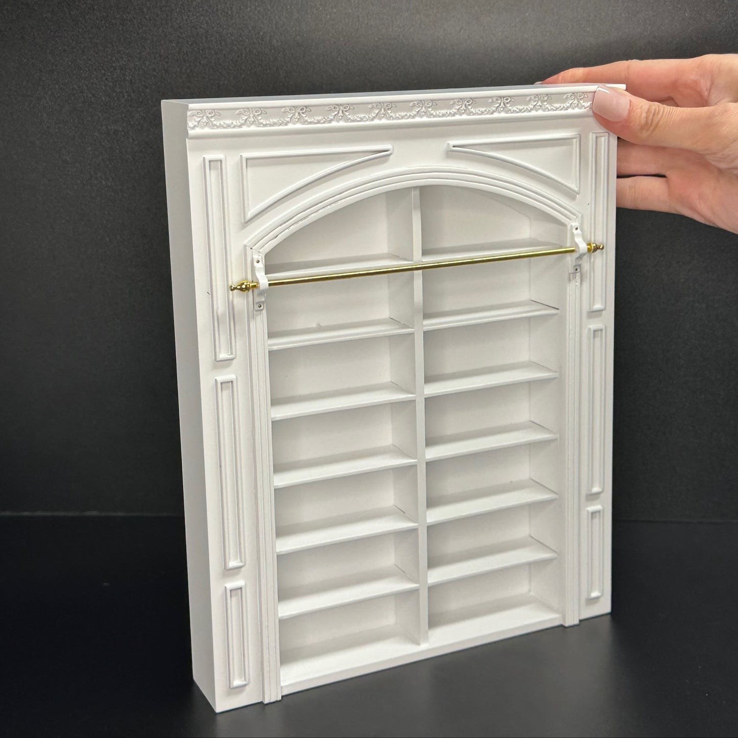 MANOR PANEL shelves shelving unit or Ladder library wall panel  WHITE 1:12 scale dollhouse miniatures  9110 Shelf bookcase