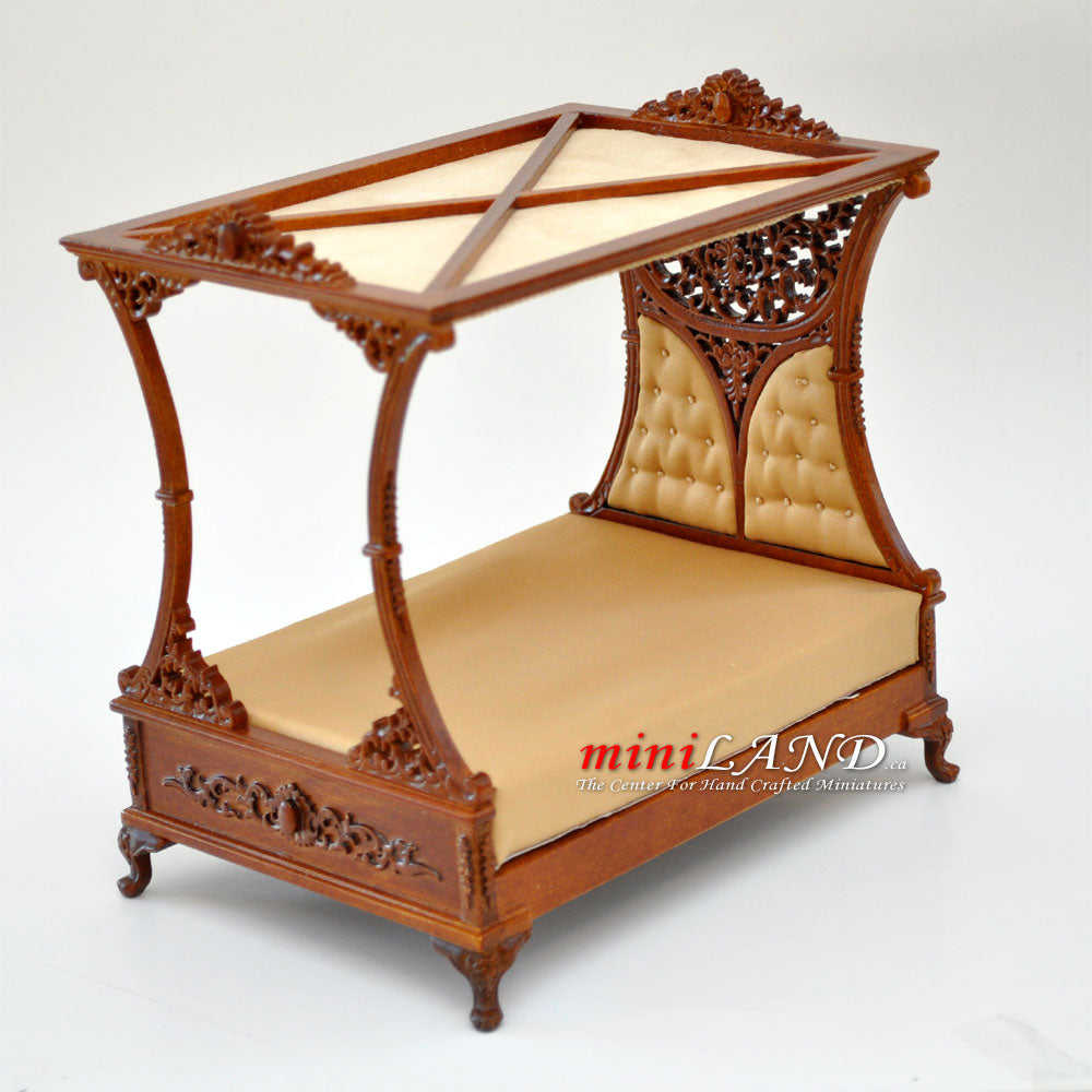Luxurious Canopy Bed For DollHouse 1:12 Scale Miniature