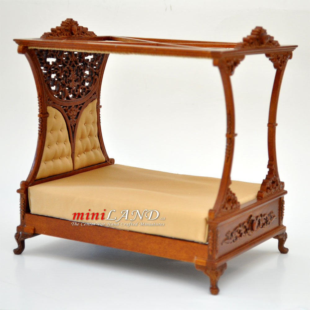 Luxurious Canopy Bed For DollHouse 1:12 Scale Miniature