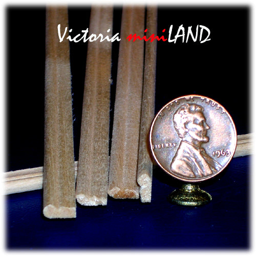 Chair Rail  Miniatures dollhouse trim molding 5psc 1:12 scale 18" long each