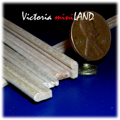 Chair Rail  Miniatures dollhouse trim molding 5psc 1:12 scale 18" long each