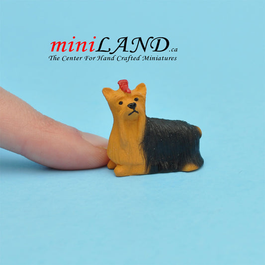 Terrier Small Yorkshire dog for Dollhouse miniature 1:12 scale
