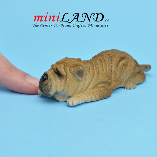 Shar Pei Lying  dog for Dollhouse miniature 1:12 scale