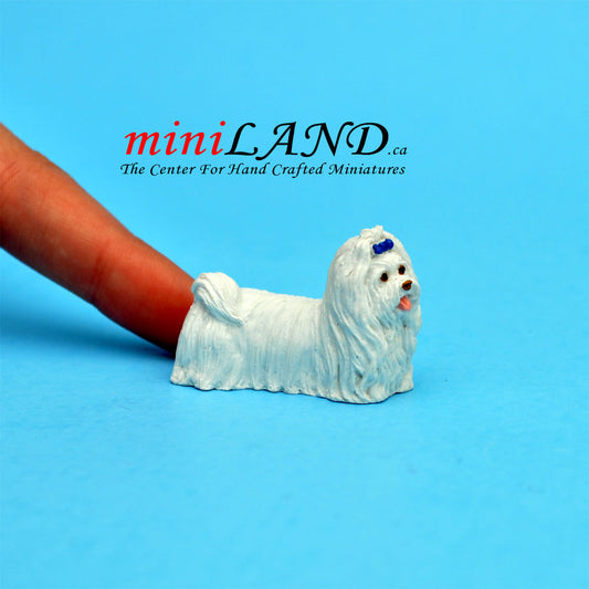 White dog  Dollhouse miniature 1:12 scale