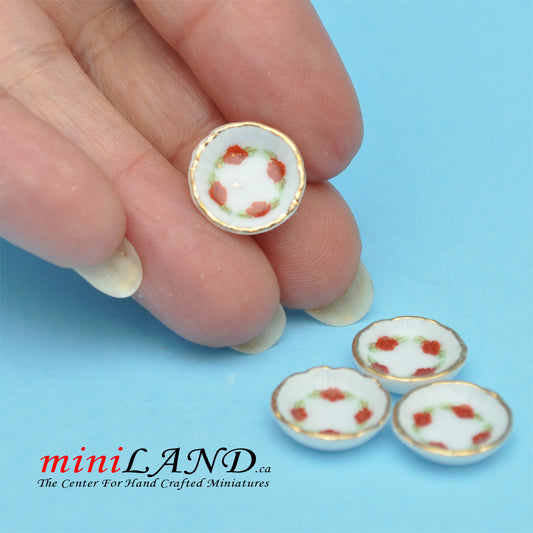 4 Pcs. Dessert Plates for dollhouse miniaturize 1:12 scale