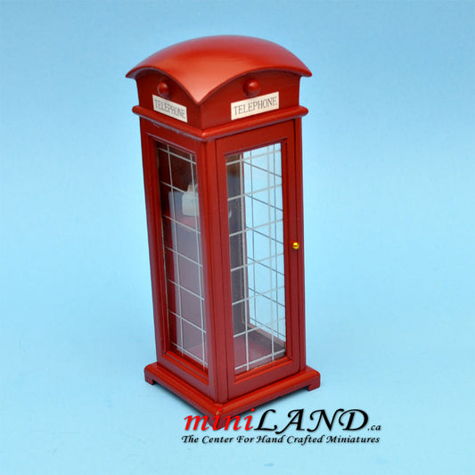 Classic economic red vintage outdoor telephone booth dollhouse miniature 1:12 scale