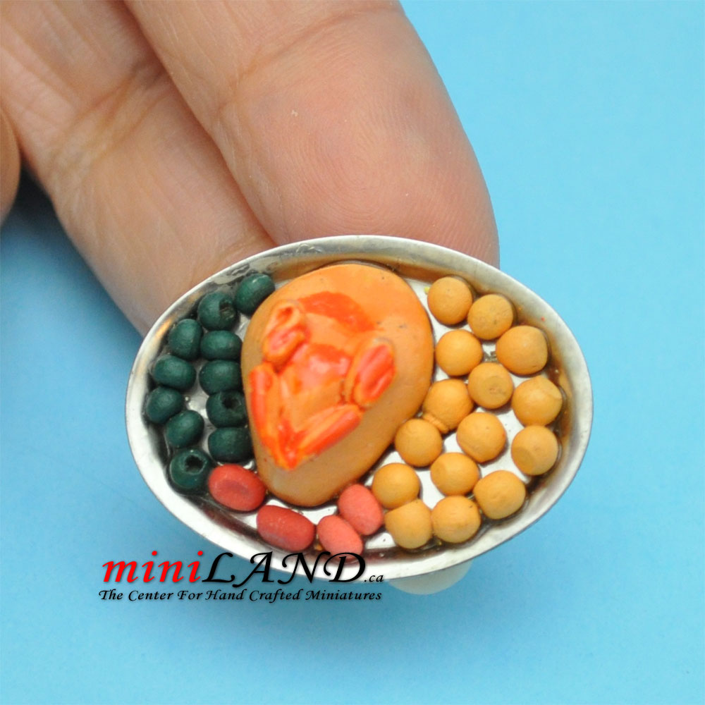 Dîner de dinde de Thanksgiving Miniature pour maison de poupée à l'échelle 1:12