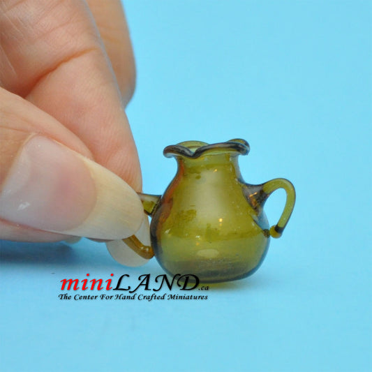 Bocal en verre de couleur marron miniature pour maison de poupée échelle 1:12