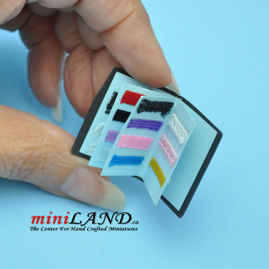 Book of fabric ribbon swatches dollhouse miniature 1:12 scale