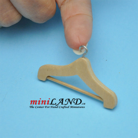 Wooden coat hanger dollhouse miniature 1:12 scale