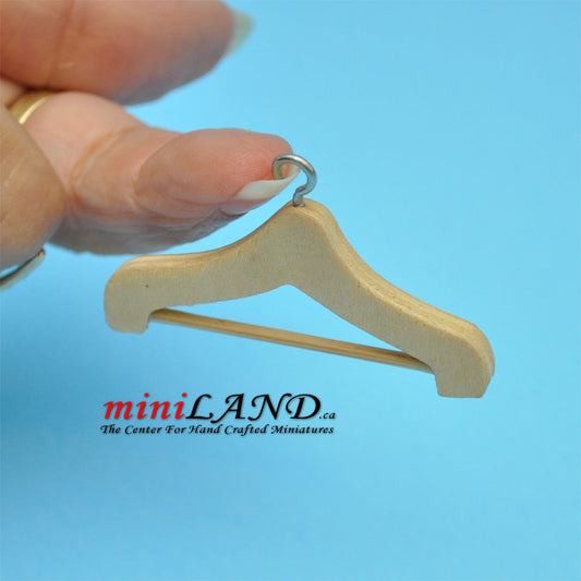 Wooden coat hanger dollhouse miniature 1:12 scale