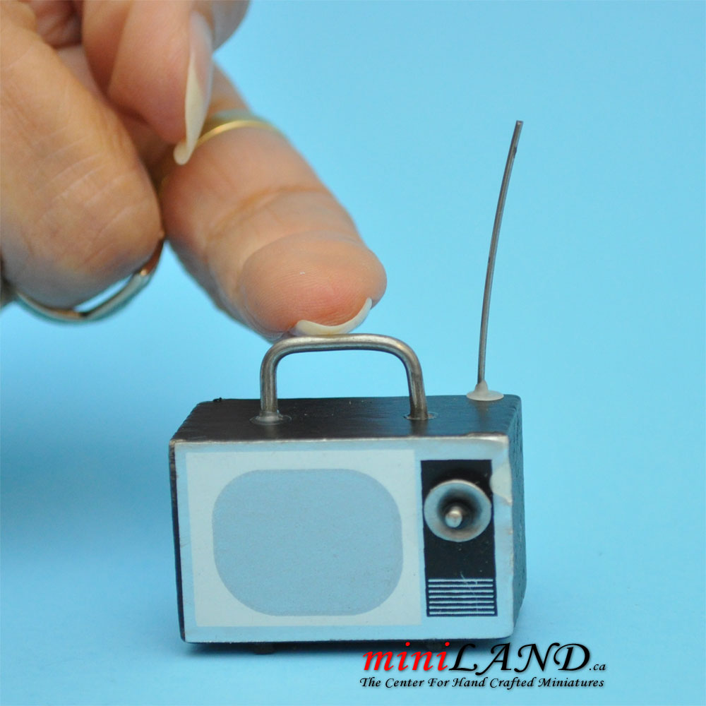 Antenne de télévision rétro pour maison de poupée miniature à l'échelle 1:12