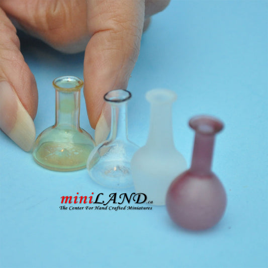 4 piece colourful vases for dollhouse miniature 1:12 scale