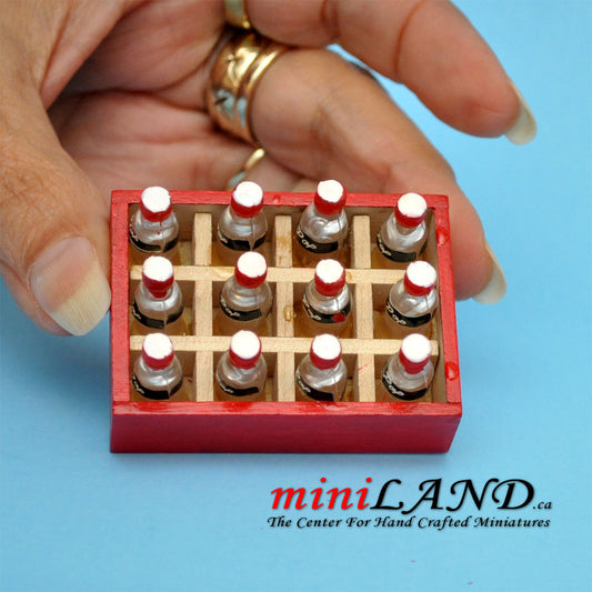 Case of 12 pop bottles  dollhouse miniature 1:12