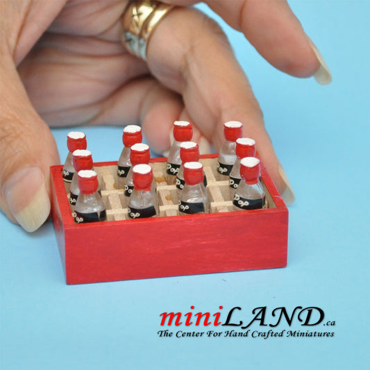 Case of 12 pop bottles  dollhouse miniature 1:12