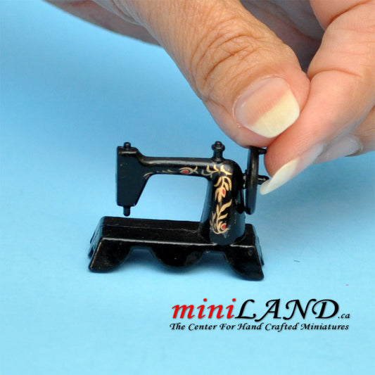 Vintage decorated sewing machine  dollhouse miniature 1:12