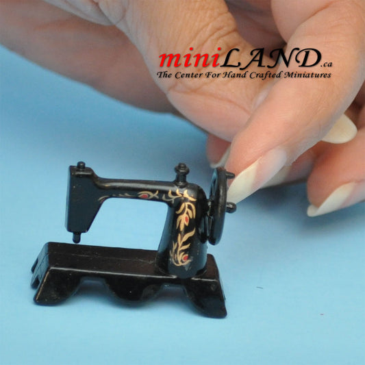 Vintage decorated sewing machine  dollhouse miniature 1:12