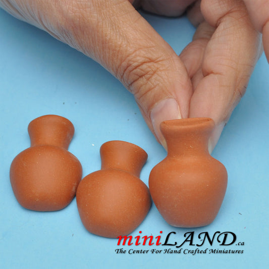 3 piece tall garden vases pot  (wall mount) dollhouse miniature 1:12