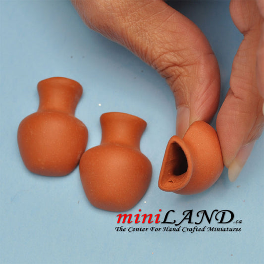 3 piece tall garden vases pot  (wall mount) dollhouse miniature 1:12