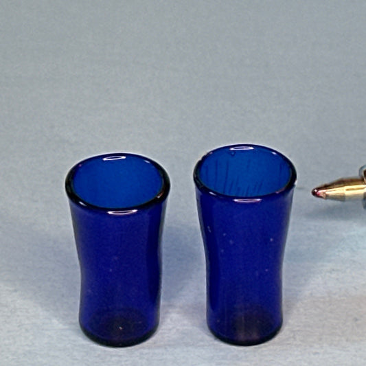 Set of Two Raised Blue Miniature Cups for Dollhouses – 1:12 Scale
