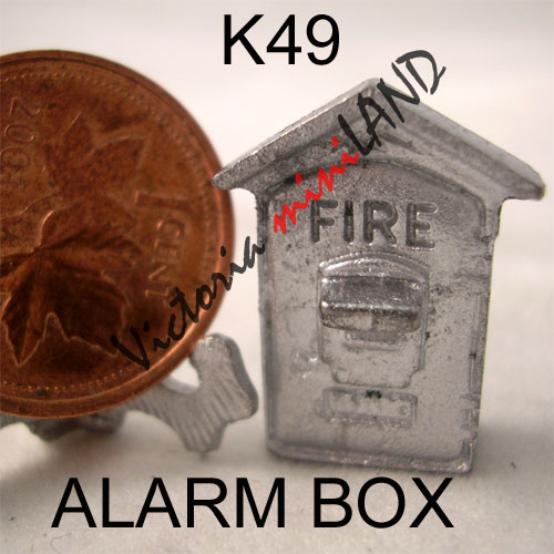 ALARM BOX 7/8"H unfinished DIY metal miniature for dollhouse - Do it yourself