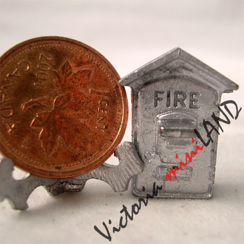 ALARM BOX 7/8"H unfinished DIY metal miniature for dollhouse - Do it yourself