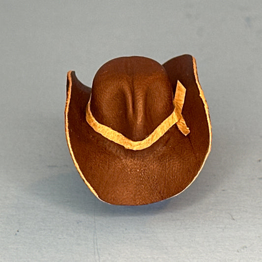Miniature Brown Cowboy Hat with Lighter Brown Insert – 1:12 Scale