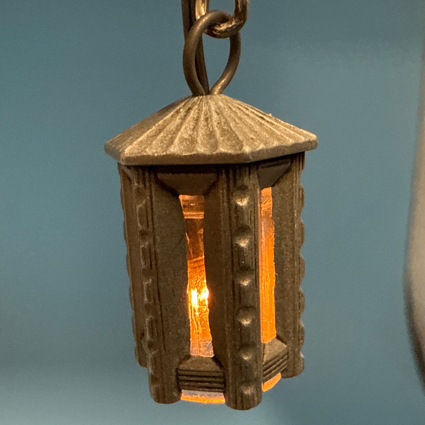 Lamp metal die-cast 12V light for dollhouse miniature 1:12 light rare Vintage Outdoor style