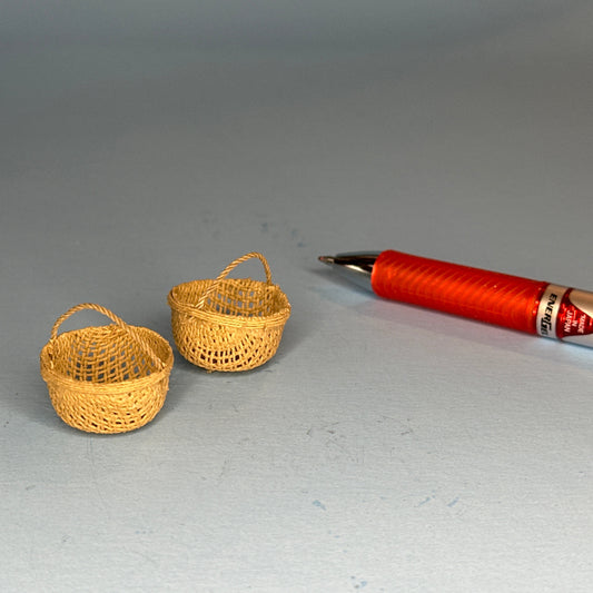 1:12 Scale Miniature Wicker Basket Set – 2 Pieces (Copy)