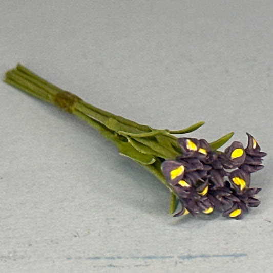 Miniature Purple Irises with Yellow Petals – 1:12 Scale
