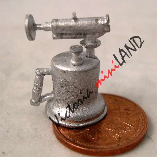 BLOW TORCH 3/4"H unfinished DIY metal miniature for dollhouse - Do it yourself