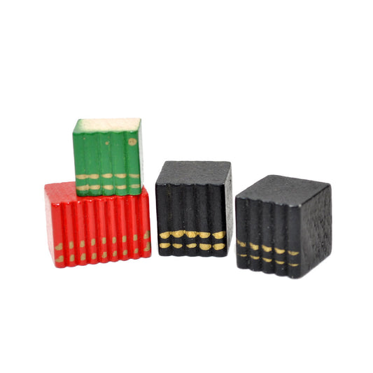 4 piece set of books blocks dollhouse miniature 1:12