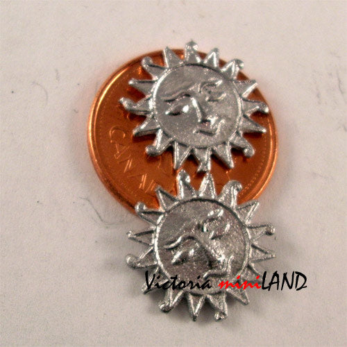 Sun C-58 Lot de 2 miniatures en métal non finies de 1,27 cm de long pour maison de poupée - À faire soi-même
