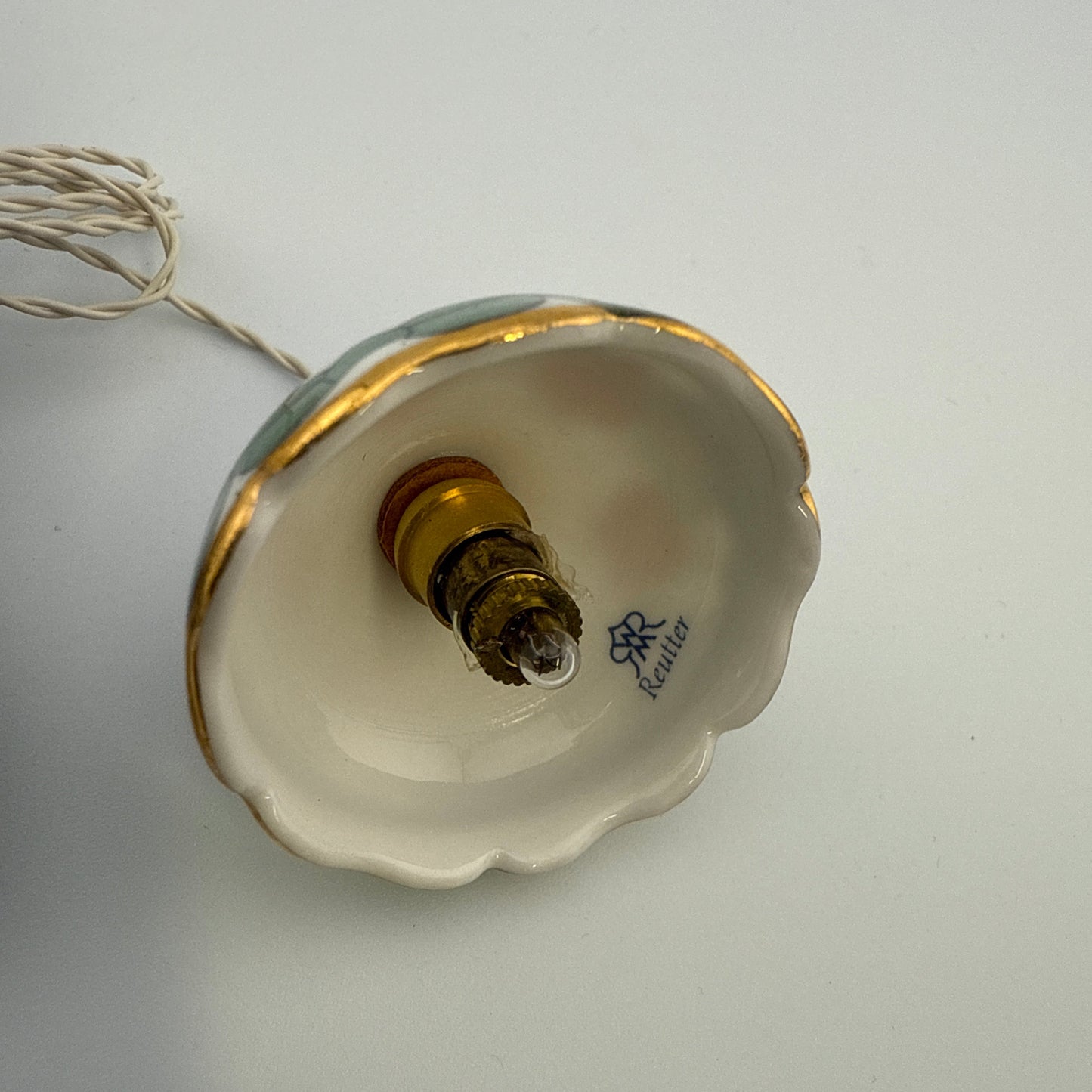 Miniature Porcelain Ceiling Lamp | 12V Dollhouse Light | 1:12 Scale | 3 cm (1.18”) Diameter