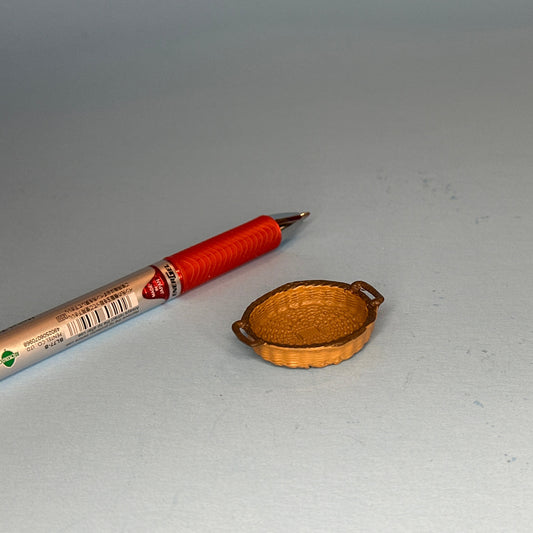 Miniature Brown Metal Basket for Dollhouses – 1:12 Scale