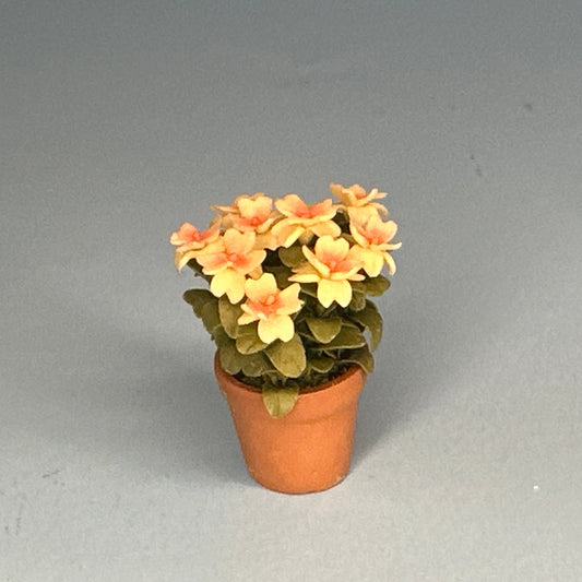 House potted  plant pot for dollhouse miniature 1:12 scale White w. Rose