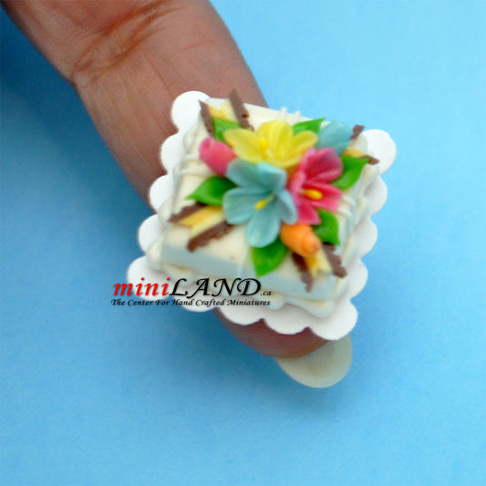 Gâteau d'anniversaire Miniatures pour maison de poupée 1:12 A01